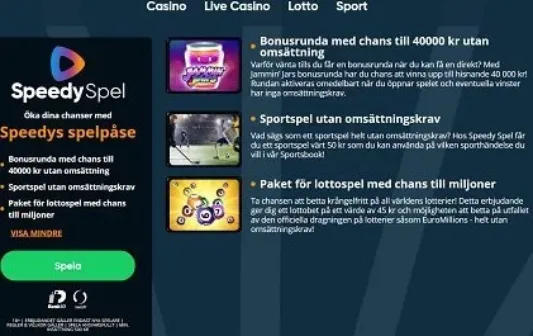 speedyspel casino bonus