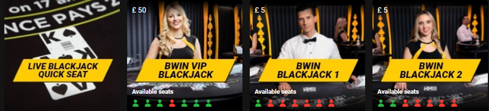 Live casino på Bwin.