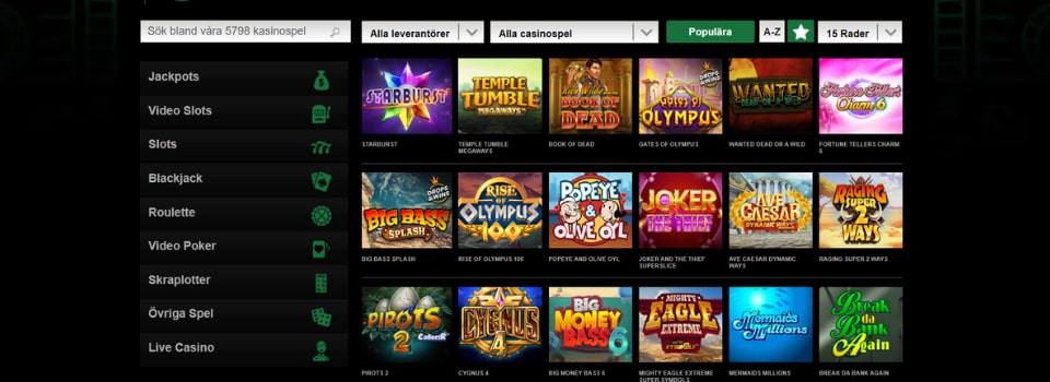 Mr Vegas Casino spelautomater