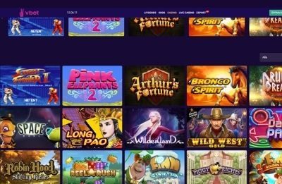 Vbet casino spelutbud online