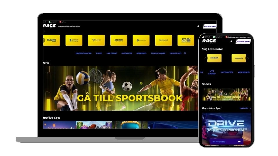 Race casino mobil och dator startsida