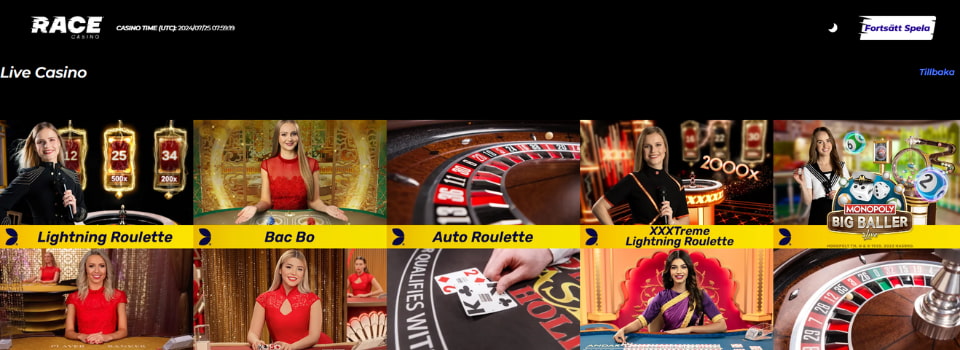 Race Casino livespel