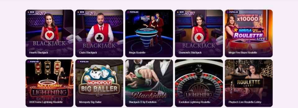 Live casinospel hos Lucky Vegas