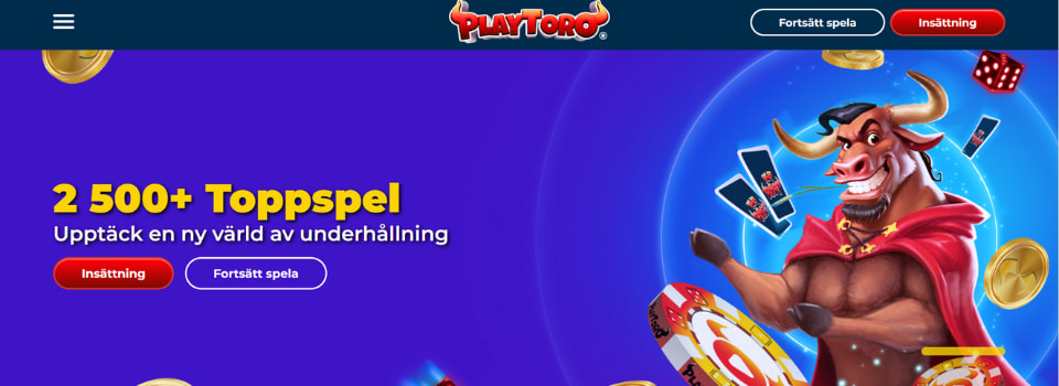 PlayToro Casino startsida