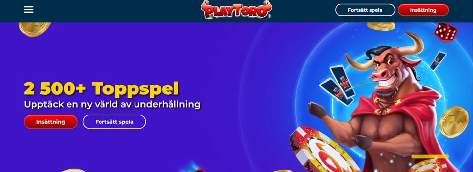 PlayToro Casino startsida