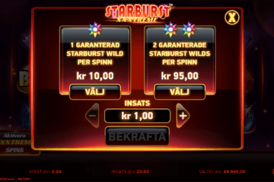 starburst freespins