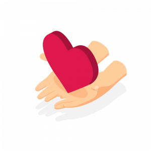 hand håller hjärta