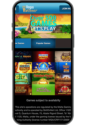 Vegas Winner Casino på mobilen