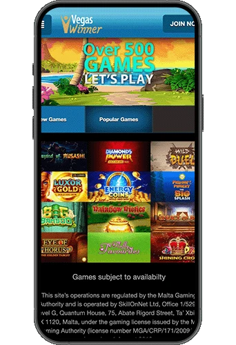 Vegas Winner Casino på mobilen