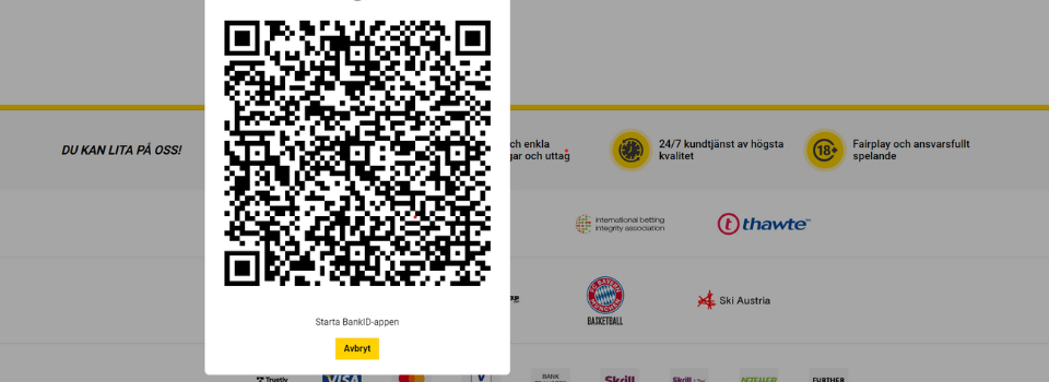 QR-kod hos Interwetten Casino