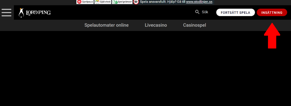 LordPing Casino startsida