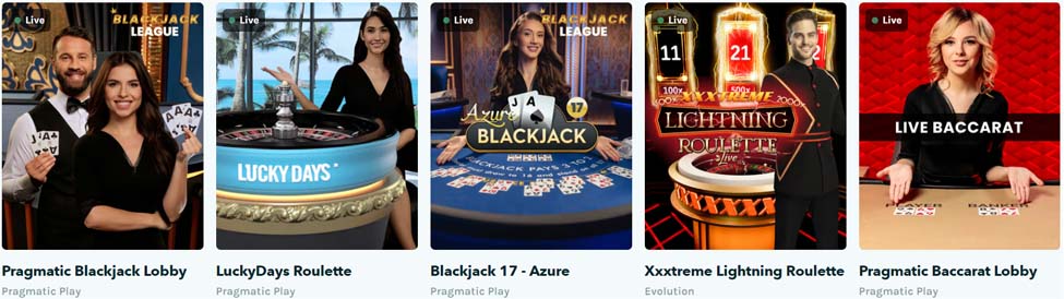 Live casino på Lucky Days.