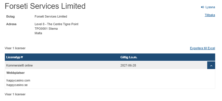 Happy casino spellicens