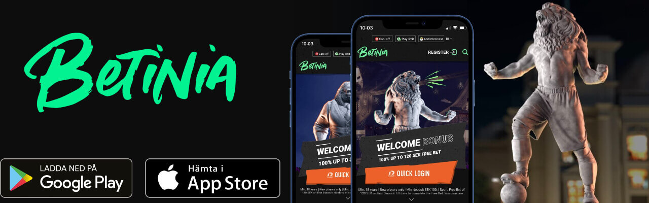betinia lanserar casino app för ios och android