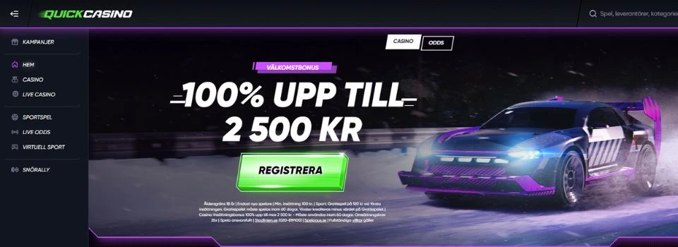 quick casino välkomstbonus på hemsidan