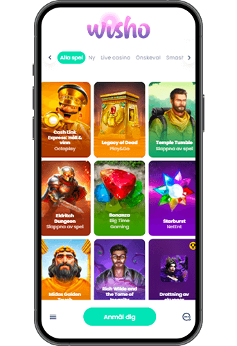 Wisho Casino på mobilen