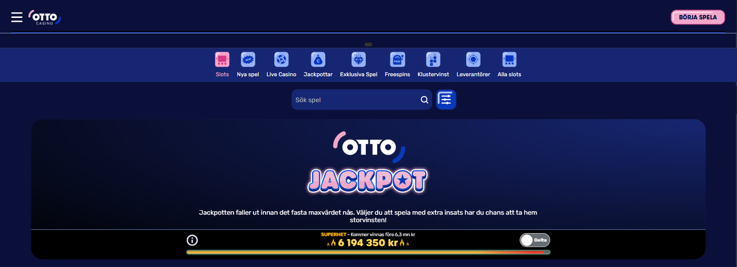 Otto casino jackpot