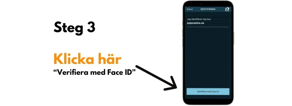 illustrerad bild för att logga in på Pop casino med BankID steg 3