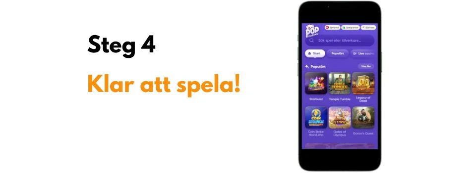 illustrerad bild för att spela Pop casino steg 4 