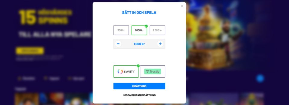 Spelklubben casino insättningsida