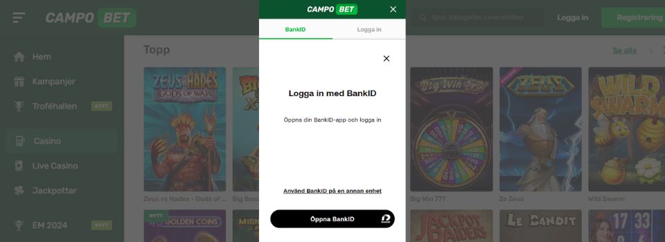 campobet logga in bankid