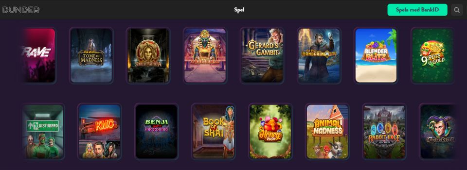 dunder casino spel