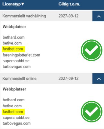 fastbet casino spellicens sverige