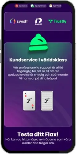 Flax casino kundtjänst i mobilen