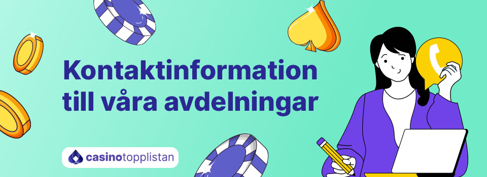 Kontakta oss på Casinotopplistan