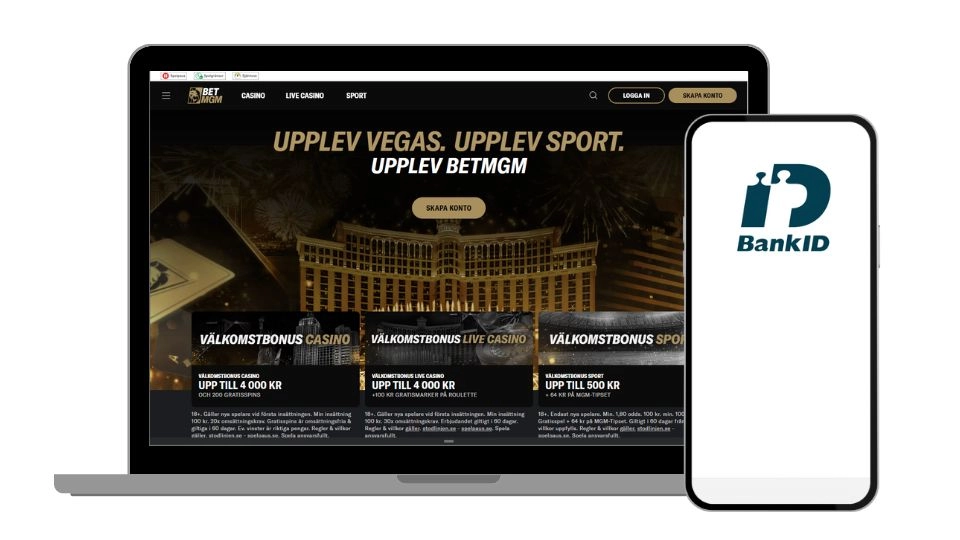 BetMGM casino registrering med BankID