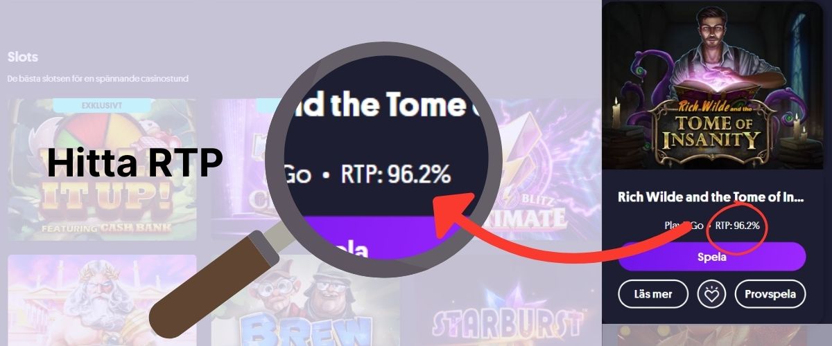 Hitta RTP på slots