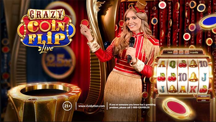 Crazy Coin Flip Live game show-spel.