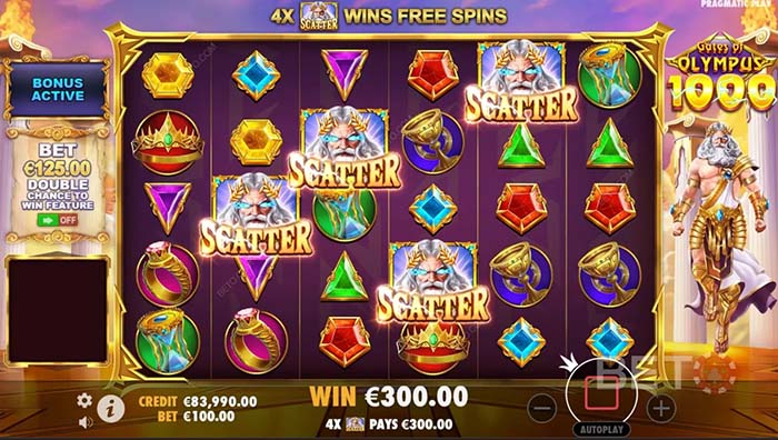 Scatters i Gates of Olympus 1000.