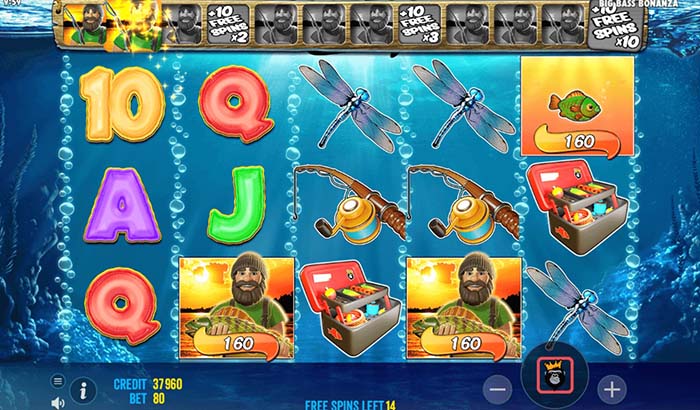 Spelautomaten Big Bass Bonanza.