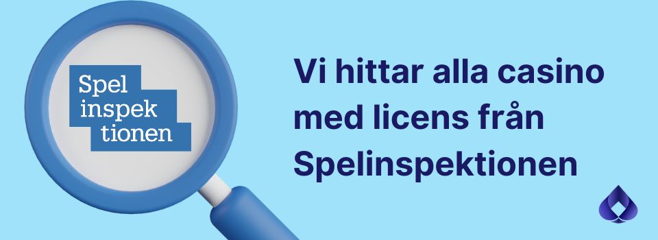 Vi hittar alla casino med svensk licens