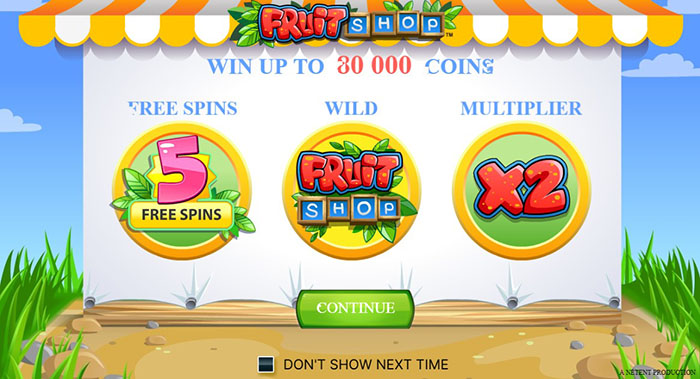 Bonusfunktioner i Fruit Shop.