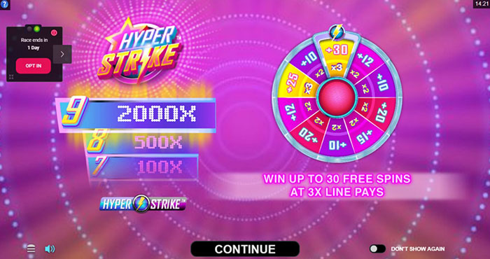 Bonusfunktioner i Hyper Strike.