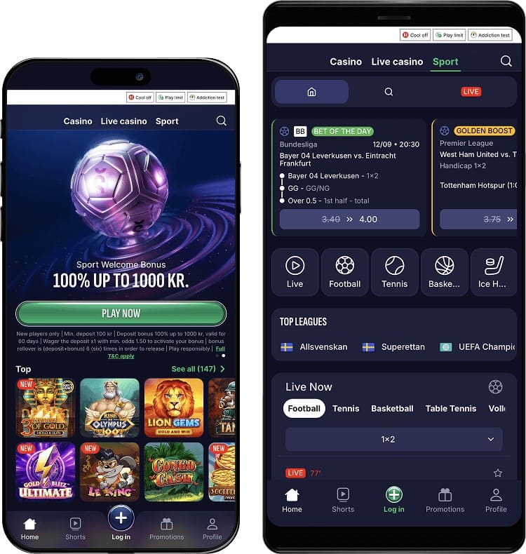 Swiper mobil casino och app