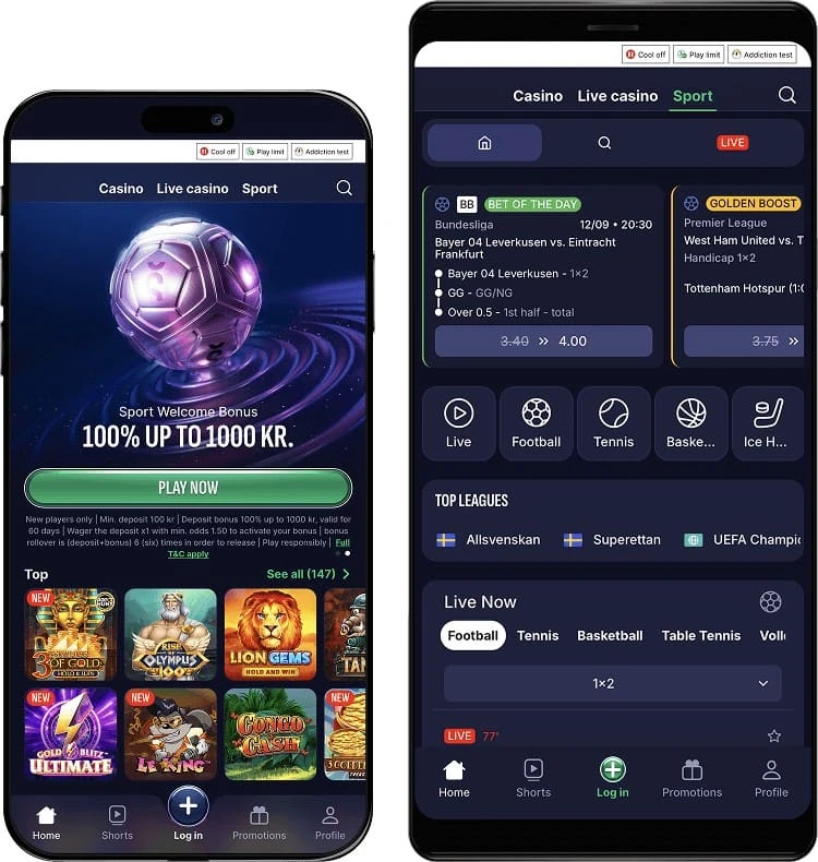 Swiper mobil casino och app