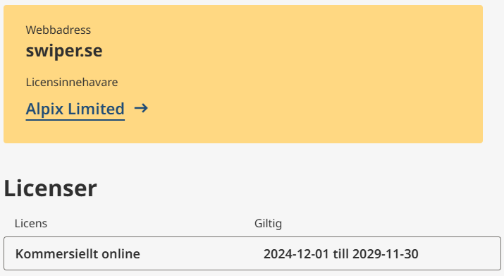 Swiper casinos spellicens
