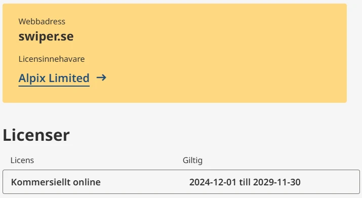 Swiper casinos spellicens