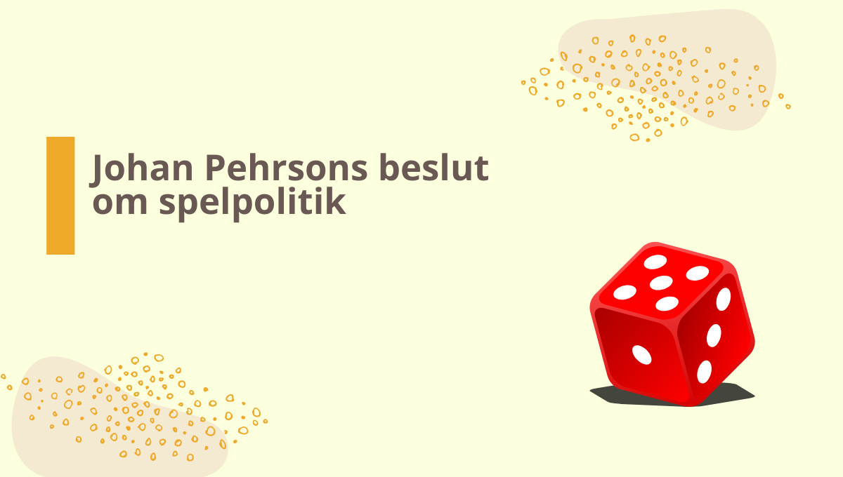 Johan Pehrson beslutade spelpolitik i jävsituation