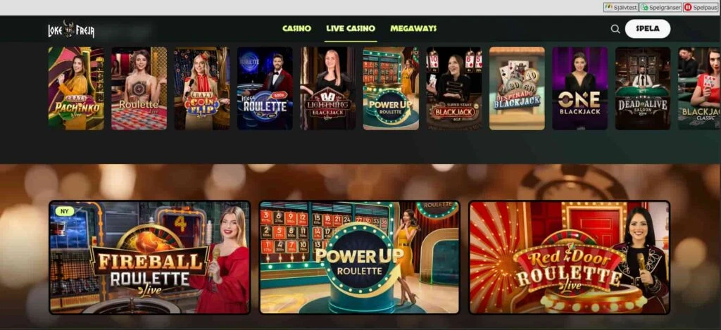 live casinot på LokeFreja