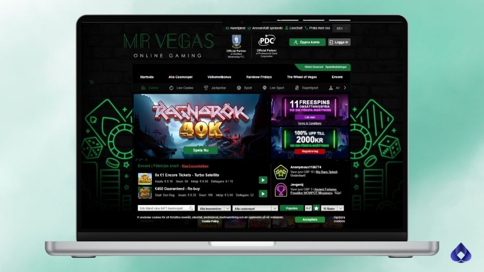 Skärmdump på månadens bästa casino i Sverige