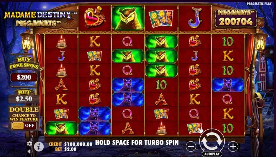 Madame destiny megaways spelplan