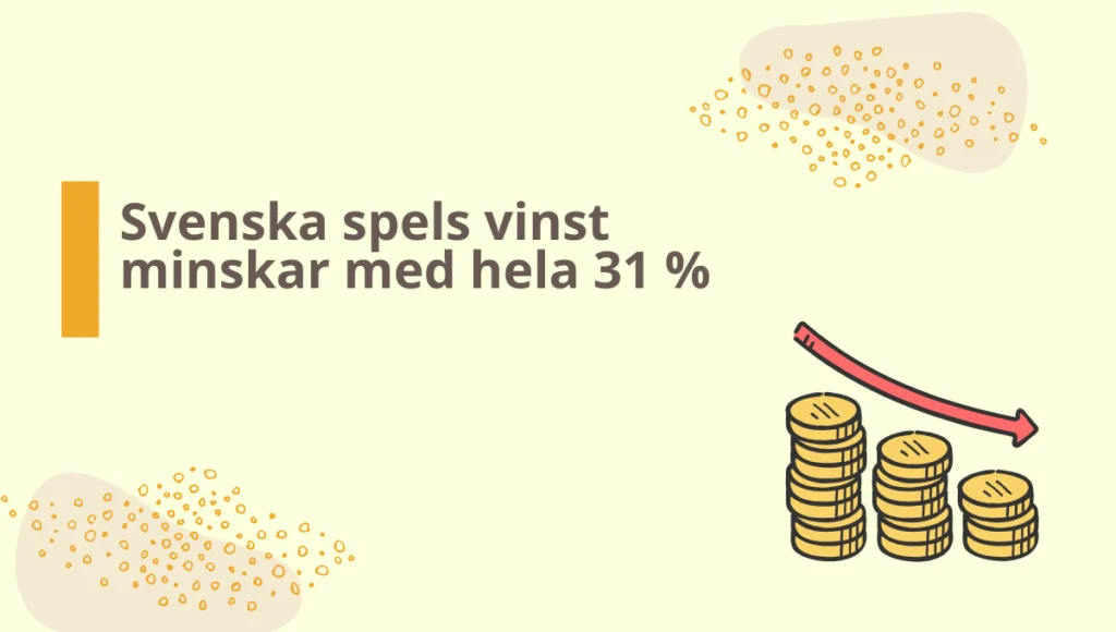 Vinsten för Svenska Spel minskar med 31 procent.