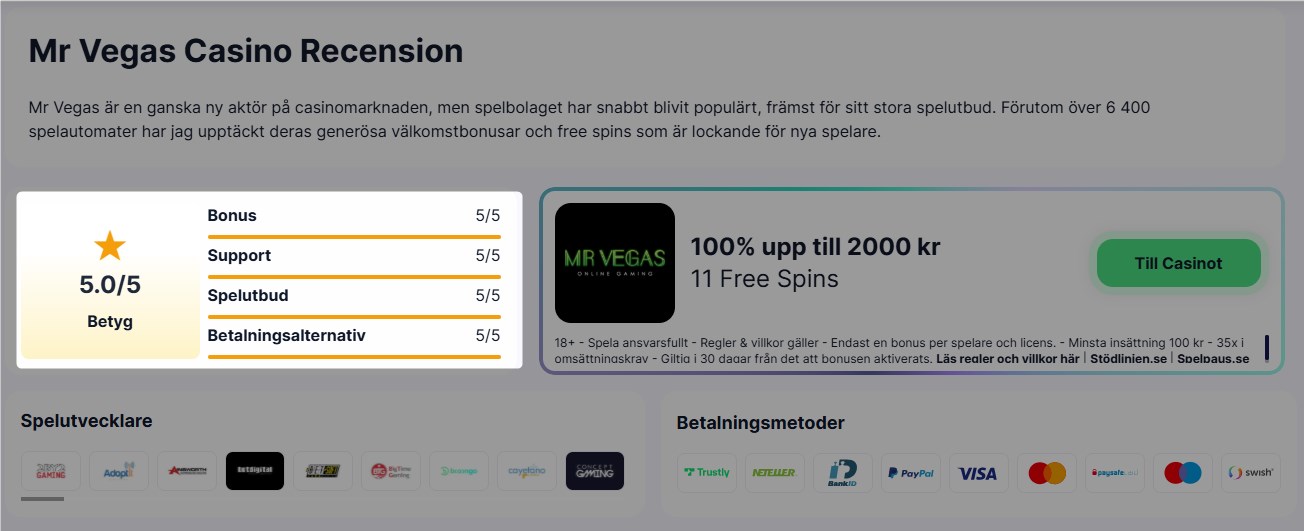 Exempelbild för casino betyg