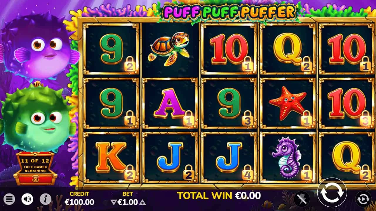 Spelplan puff puff puffer slot