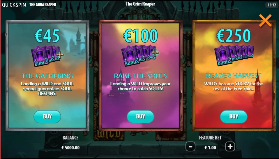 The grim reaper bonus köp feaures