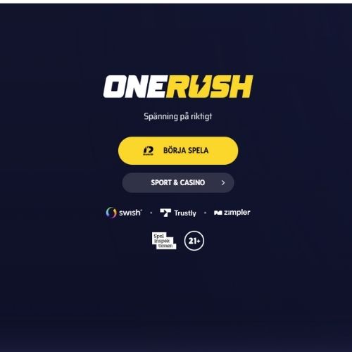 Swish, Trustly och Zimpler är betalningsmetoder på Onerush